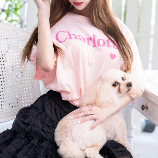 CharlotteロゴTシャツ(ライトピンク)