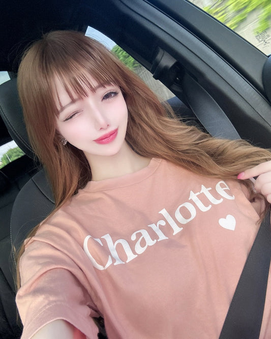 CharlotteロゴTシャツ(ダスティピンク)