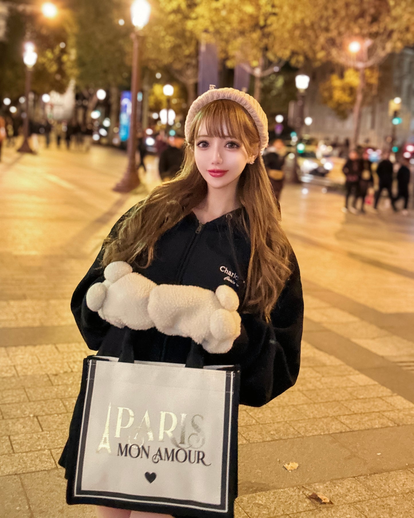 Charlotteジップパーカー（ブラック）